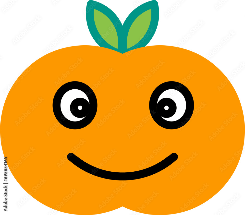 Obraz premium An orange with an animated face