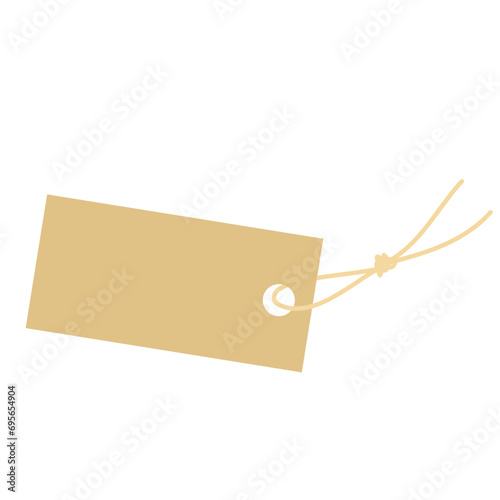 ひものついた茶色のタグ