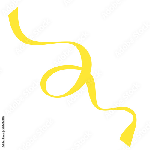 ヒラヒラと舞う黄色いリボン