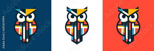 owl shield logo design vector illustration, Owl Logo icon shield wing creative Modern Design, Owl and shield Logo Template