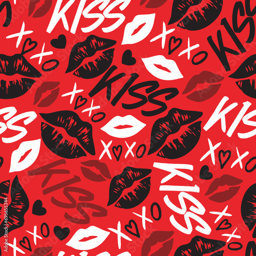 Romantic Fervor Kisses and Love Vector Pattern