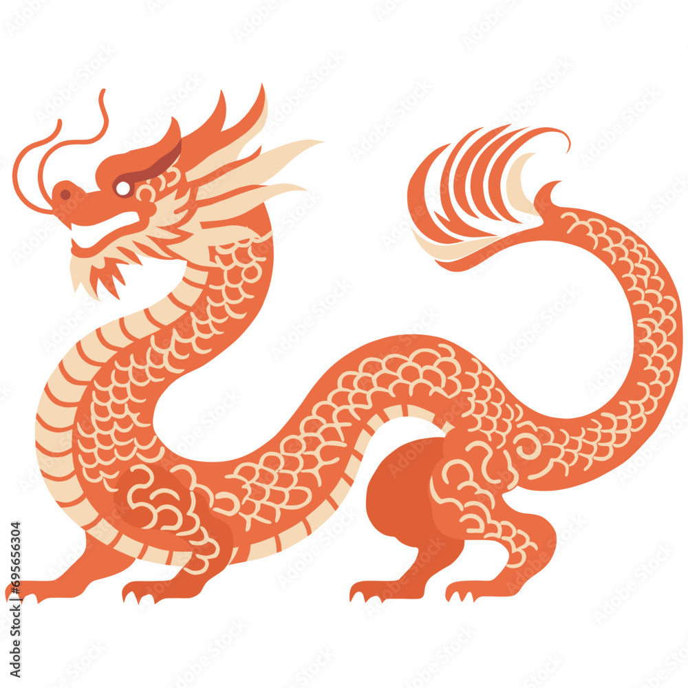 Chinese dragon isolated on white background vector illustration. Chinese dragon isolated on white background vector illustration.