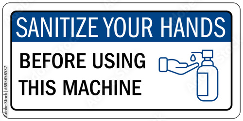 Hand sanitizing sign and labels
