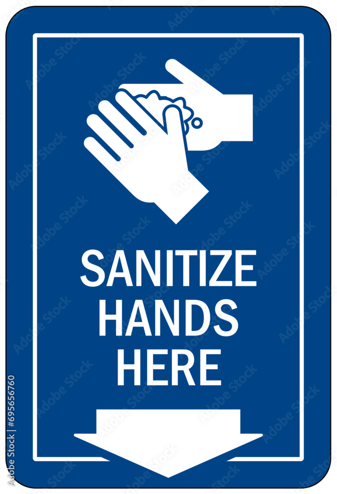 Obraz premium Hand sanitizing sign and labels