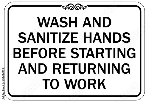 Hand sanitizing sign and labels
