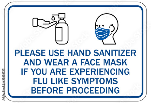 Hand sanitizing sign and labels