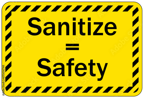 Hand sanitizing sign and labels