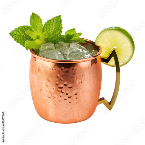 Moscow mule cocktail isolated on white, transparent background photo