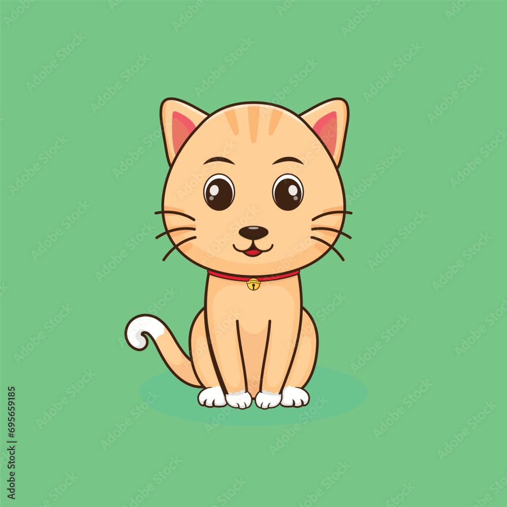Vector cute cat sitting cartoon Vector cute cat sitting cartoon