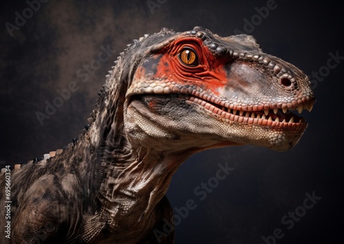 A Close up of a Dinosaur With a Black Background