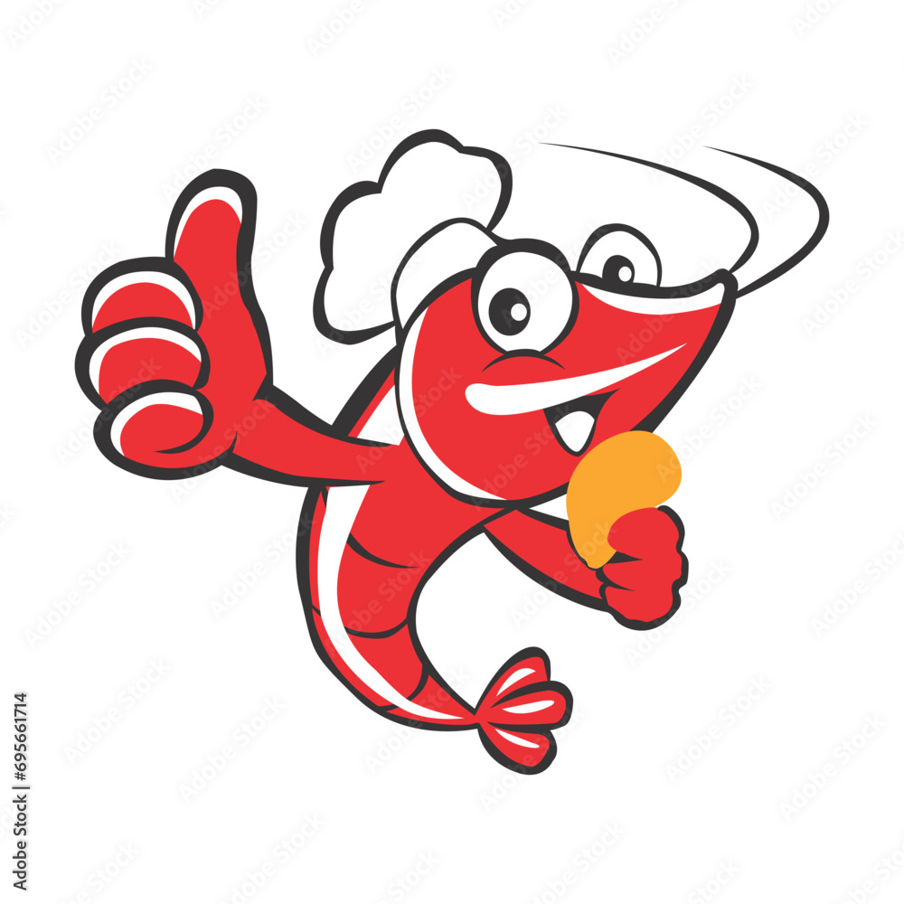 Fototapeta premium Make a Professional shrimp vector eat snack