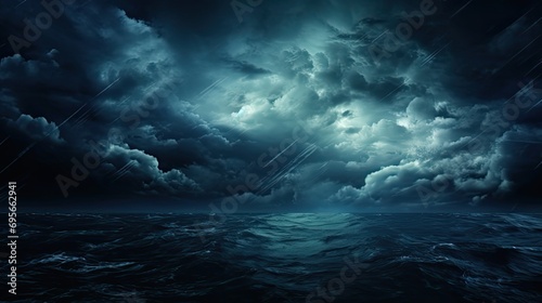 horror black blue sky sea haunted cloud scary ocean © paisorn