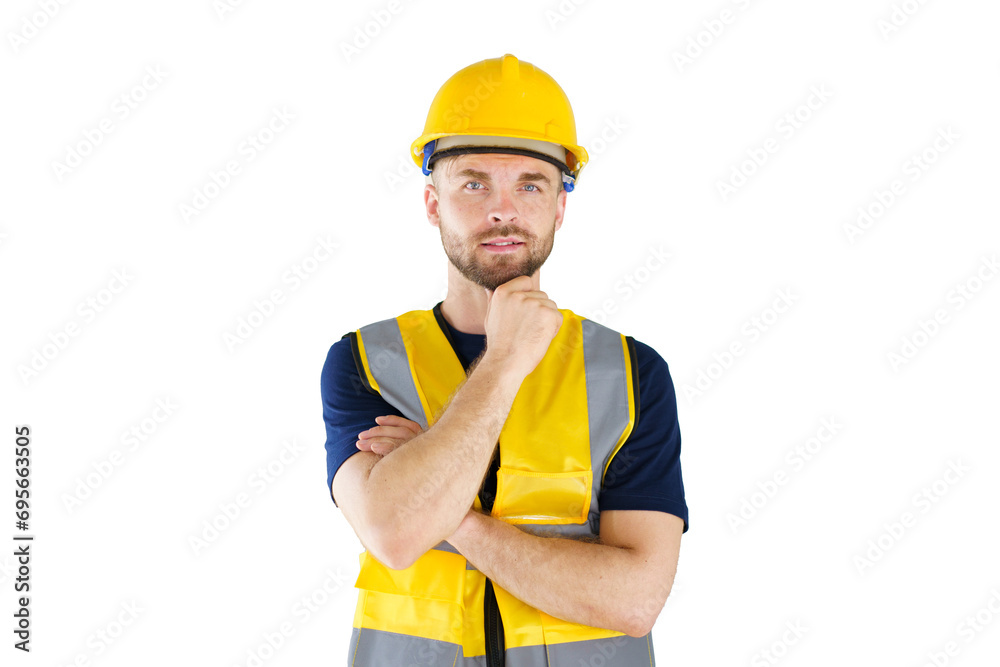 Caucasian engineer portrait isolated on white background. Caucasian engineer portrait isolated on white background.