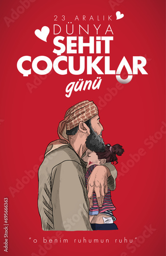 23 Aralik Dünya Şehit Çocuklar Günü (Filistin Gazze) Translation: World Martyr Children's Day December 23 (Palestine Gaza)