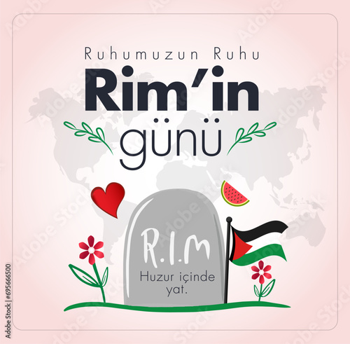 23 Aralik Dunya Sehit Cocuklar Gunu (Rim’in Günü) Translation: World Martyr Children's Day December 23 (the reem's day)