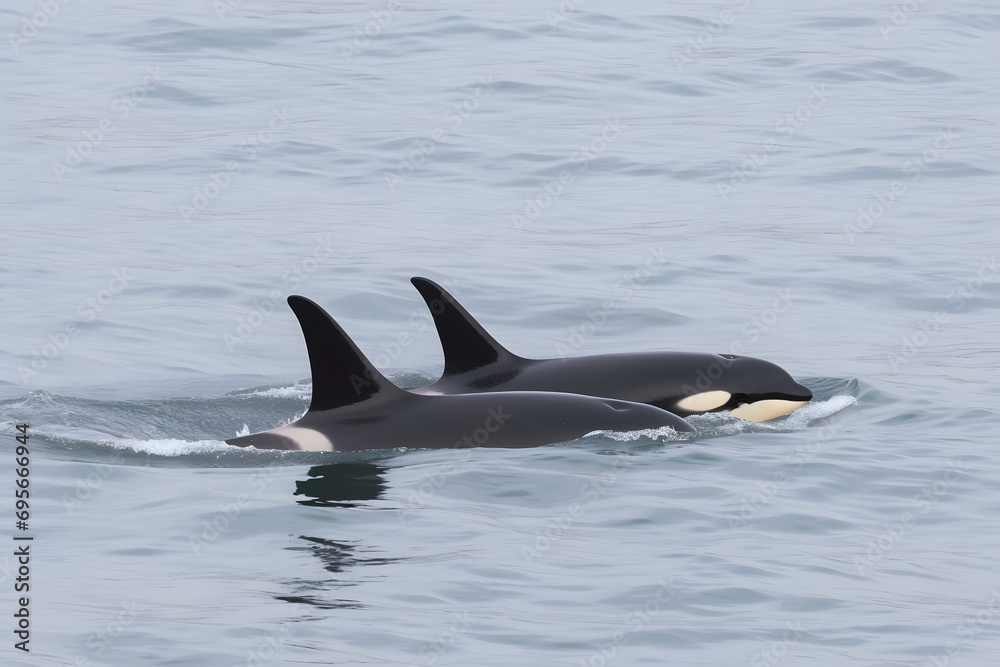 Fototapeta premium Killer Whale, orcinus orca. Neural network AI generated art