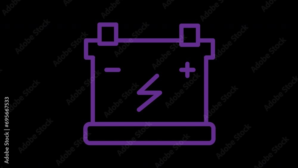 System Car Battery Outline Icon System Car Battery Outline Icon