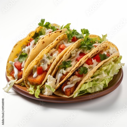 Three Delicious Tacos on a Plate