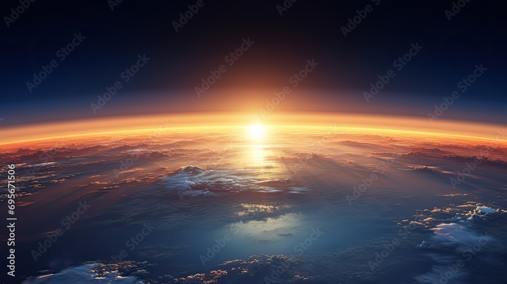 Inspiring view of sunrise as seen from Earth's orbit in