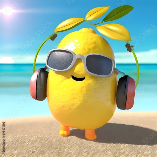 lemon listening to music