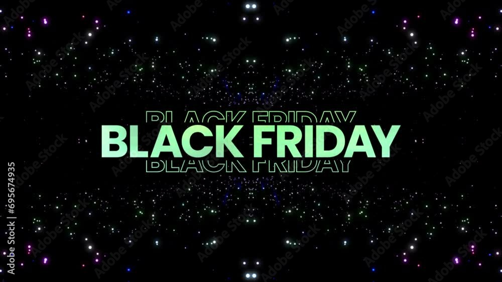 Black Friday graphic element with sleek multi colored textured text. Space symmetrical spinning. Bold black friday sale banner design 4k animation. sales shopping social media background. Black Friday graphic element with sleek multi colored textured text. Space symmetrical spinning. Bold black friday sale banner design 4k animation. sales shopping social media background.
