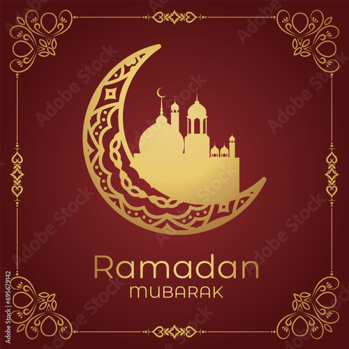 Ramadhan Eid Mubarak background greeting card