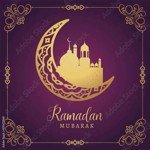 Ramadhan Eid Mubarak background greeting card