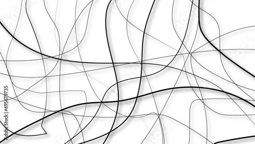 Abstract random black lines for backdrop and background