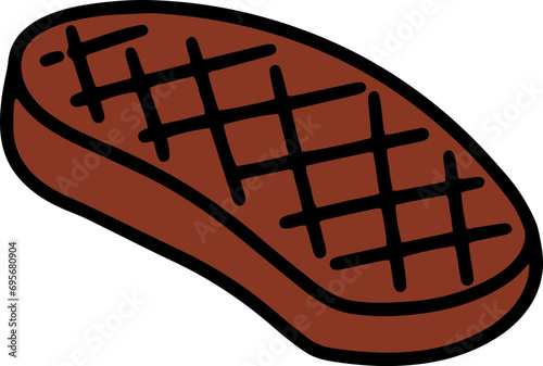 Hand drawn doodle vector illustration of Meat and Steak | Culinary food poster menu book template Icon.