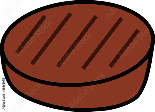 Hand drawn doodle vector illustration of Meat and Steak | Culinary food poster menu book template Icon.