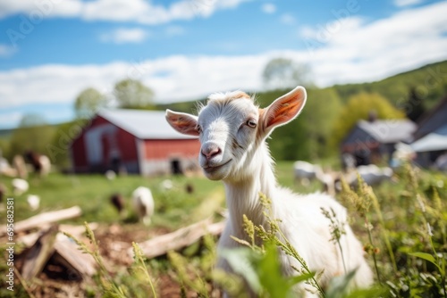 Cheese from the Hills: Exploring the Charm of a Vermont Goat Cheese Farm - A Showcase of Artisanal Craftsmanship with Playful Goats in Picturesque Surroundings.