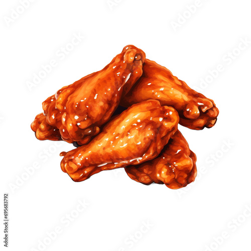 Buffalo wings isolated on transparent background