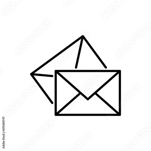 Envelope icon vector illustration. Two Messages on isolated background. Two letter sign concept.