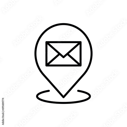Free Download Map pointer icon vector illustration. Post office pin on isolated background. Envelope icon with location pin. - GFXLoad
