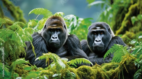 Discover the Majestic Rwenzori Range: Exploring the Natural Habitat of Mountain Gorillas - A Once-in-a-Lifetime Adventure in Africa's Untamed Wilderness. photo