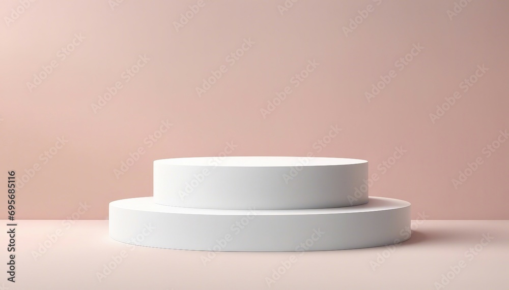 White podium on pink background. 3d rendering. White podium on pink background. 3d rendering.