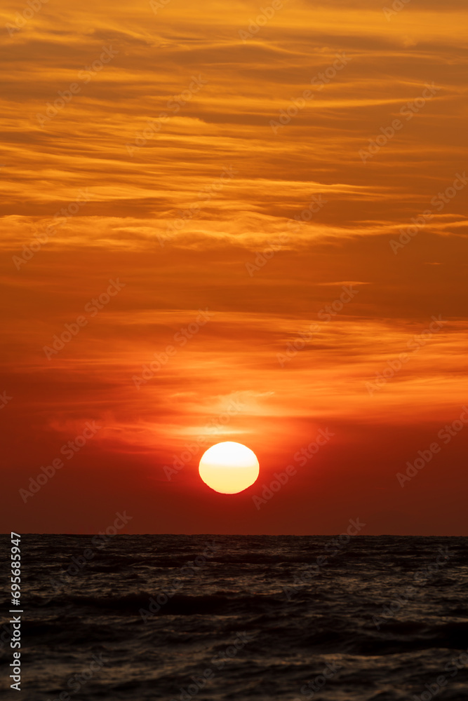 sun rising over the sea with beautiful light
