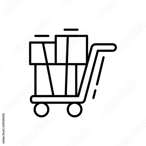 Bag cart outline icons, minimalist vector illustration ,simple transparent graphic element .Isolated on white background