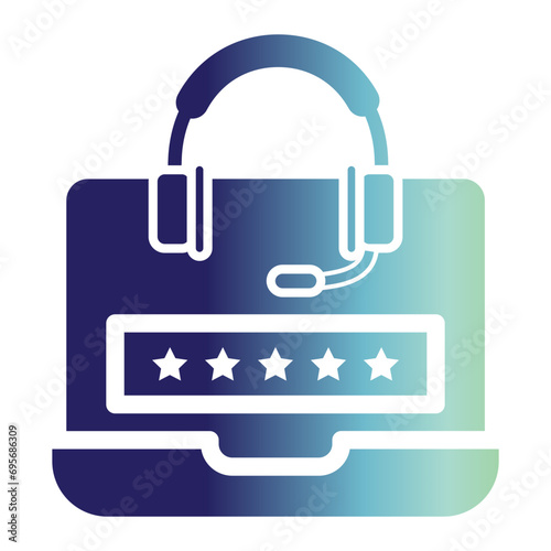 costumer service rating on flat gradient style