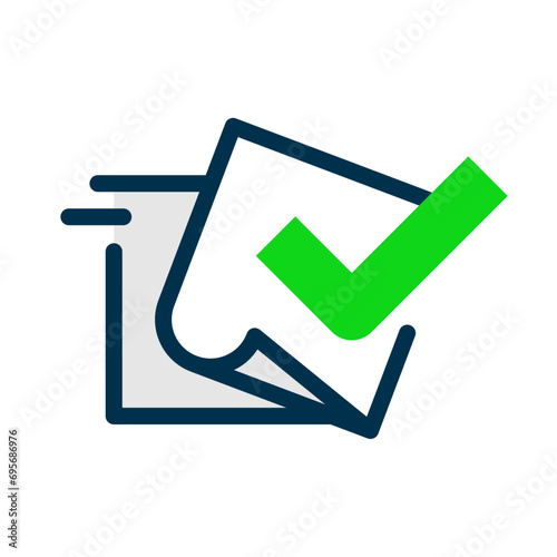 approved document, data, or file concept illustration flat design vector. simple graphic element for ui, infographic, line icon