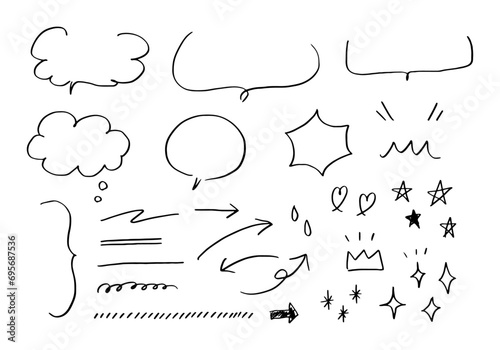 手書き吹き出し素材セット