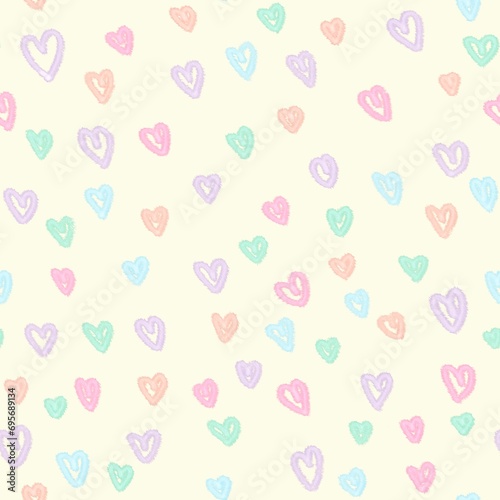 color heart seamless pattern