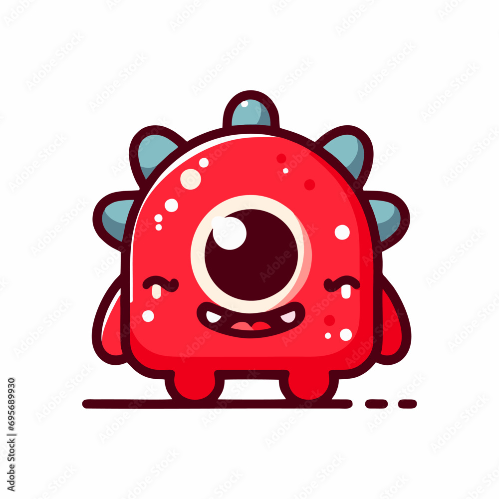 Fototapeta premium Cute monster minimalist logo design inspiration template