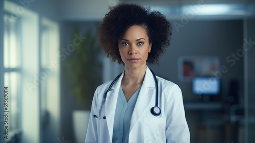 Healthcare concept, modern hospital,Black woman, doctor or portrait with arms crossed in hospital for trust, 