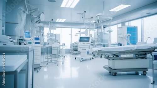 Blurred operating room at modern hospital  Healthcare concept  modern hospital