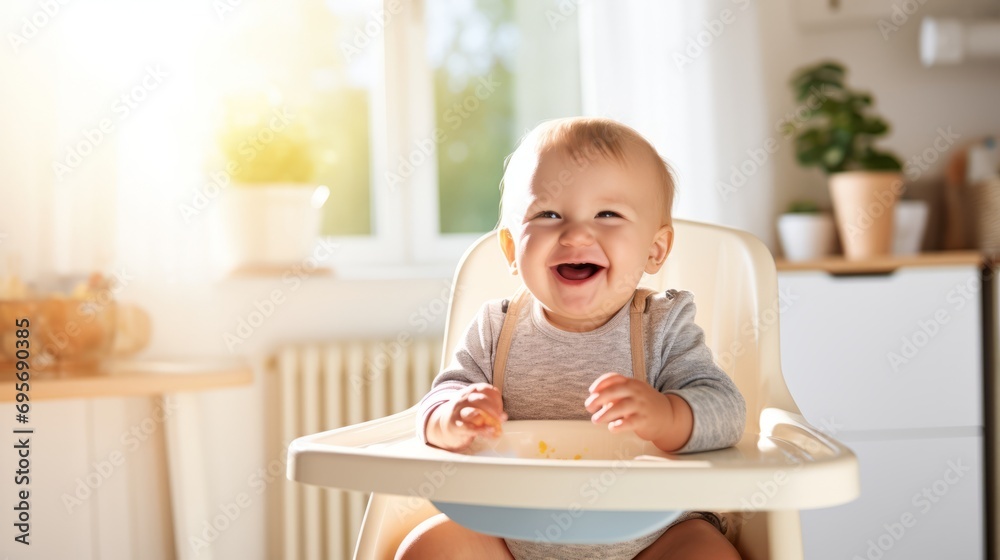 Happy toddler enjoying a healthy meal with a cute smile. Happy toddler enjoying a healthy meal with a cute smile.