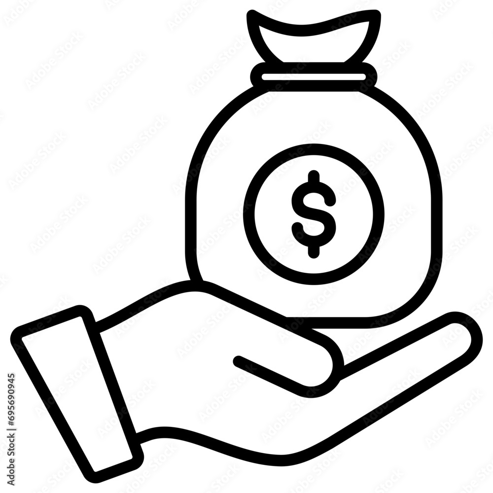 Income Outline Icon Income Outline Icon