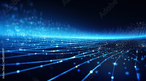 Digital technology speed connect blue background, cyber nano information, abstract communication,