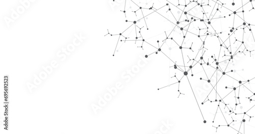 Molecular structure on white background. Medical, science, and technology concepts, vector illustration.
