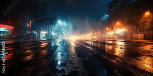 city street at night after rain © evening_tao